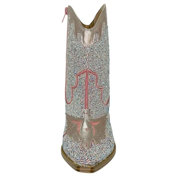 Wild Pair Lourdez Rhinestone Western Style Womens AnkleBoots Size 8.5M - Picture 7 of 14